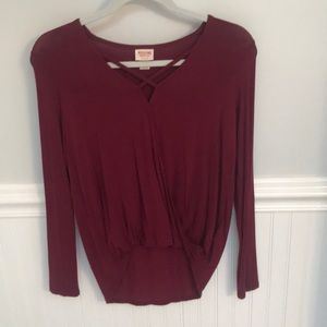 mossimo maroon long sleeve shirt